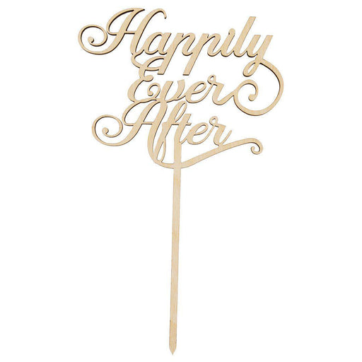 Happily Ever After Laser Cut Wood Cake Topper-Set of 1-Andaz Press-