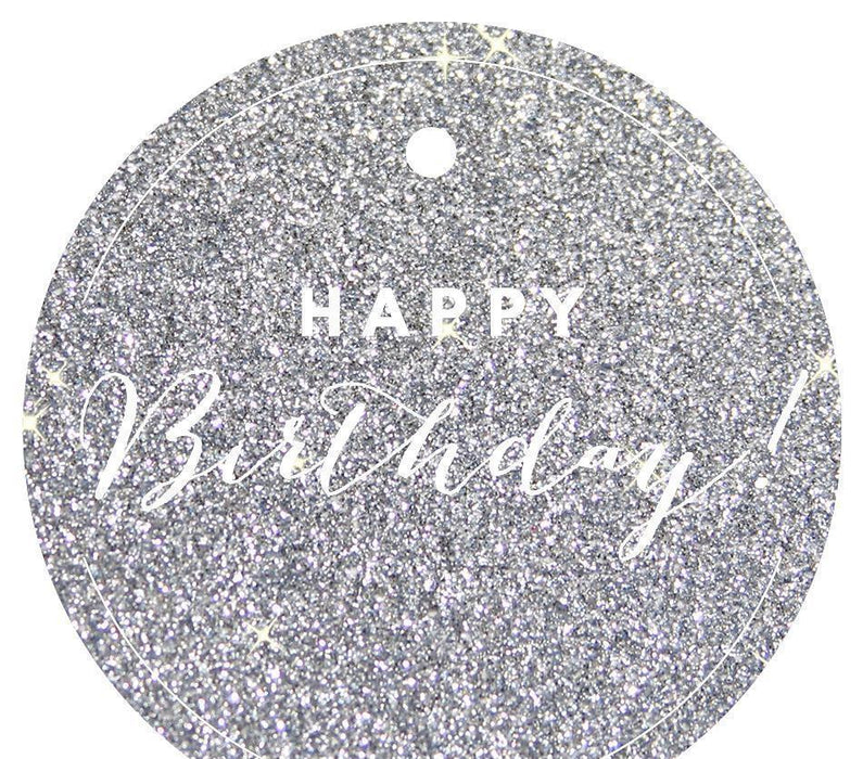 Happy Birthday! Circle Gift Tags, Chic Style-Set of 24-Andaz Press-Ivory-