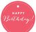 Happy Birthday! Circle Gift Tags, Chic Style-Set of 24-Andaz Press-Ivory-