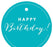 Happy Birthday! Circle Gift Tags, Chic Style-Set of 24-Andaz Press-Aqua-