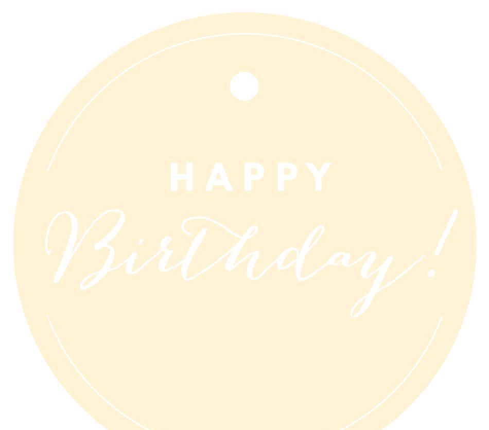Happy Birthday! Circle Gift Tags, Chic Style-Set of 24-Andaz Press-Ivory-