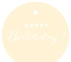 Happy Birthday! Circle Gift Tags, Chic Style-Set of 24-Andaz Press-Ivory-
