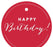 Happy Birthday! Circle Gift Tags, Chic Style-Set of 24-Andaz Press-Red-