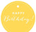 Happy Birthday! Circle Gift Tags, Chic Style-Set of 24-Andaz Press-Yellow-