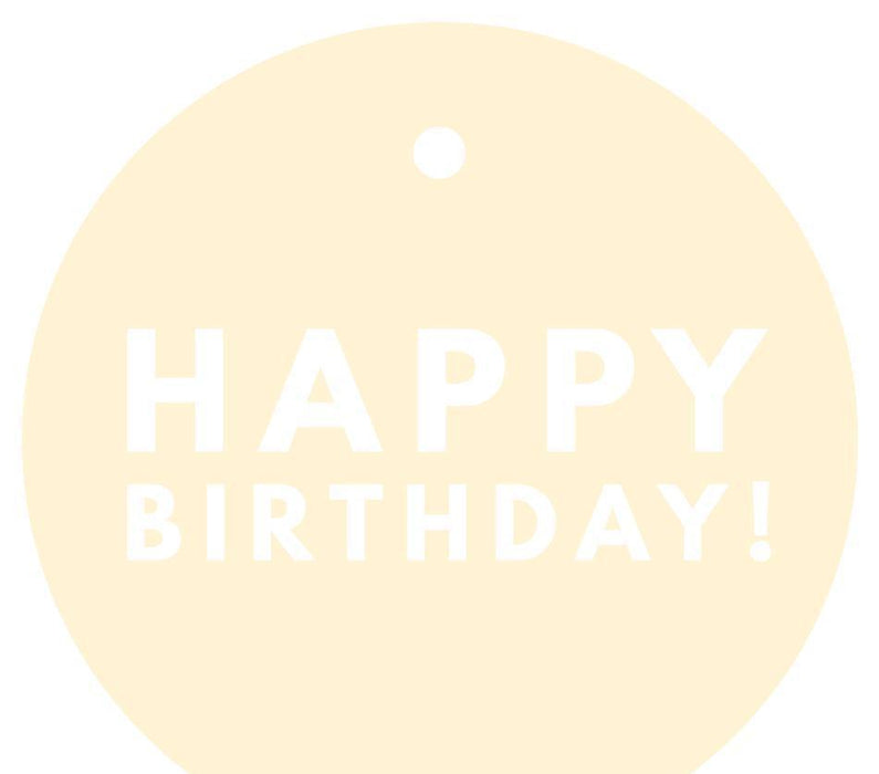 Happy Birthday! Circle Gift Tags, Modern Style-Set of 24-Andaz Press-Ivory-