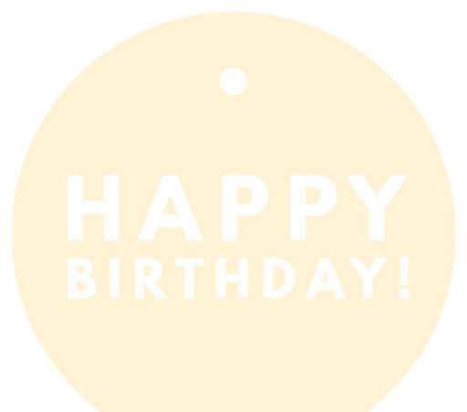 Happy Birthday! Circle Gift Tags, Modern Style-Set of 24-Andaz Press-Ivory-