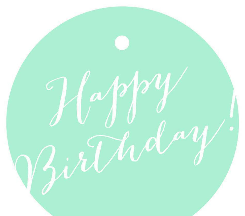 Happy Birthday! Circle Gift Tags, Whimsical Style-Set of 24-Andaz Press-Ivory-