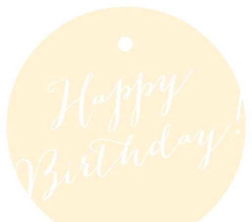 Happy Birthday! Circle Gift Tags, Whimsical Style-Set of 24-Andaz Press-Ivory-