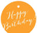Happy Birthday! Circle Gift Tags, Whimsical Style-Set of 24-Andaz Press-Orange-