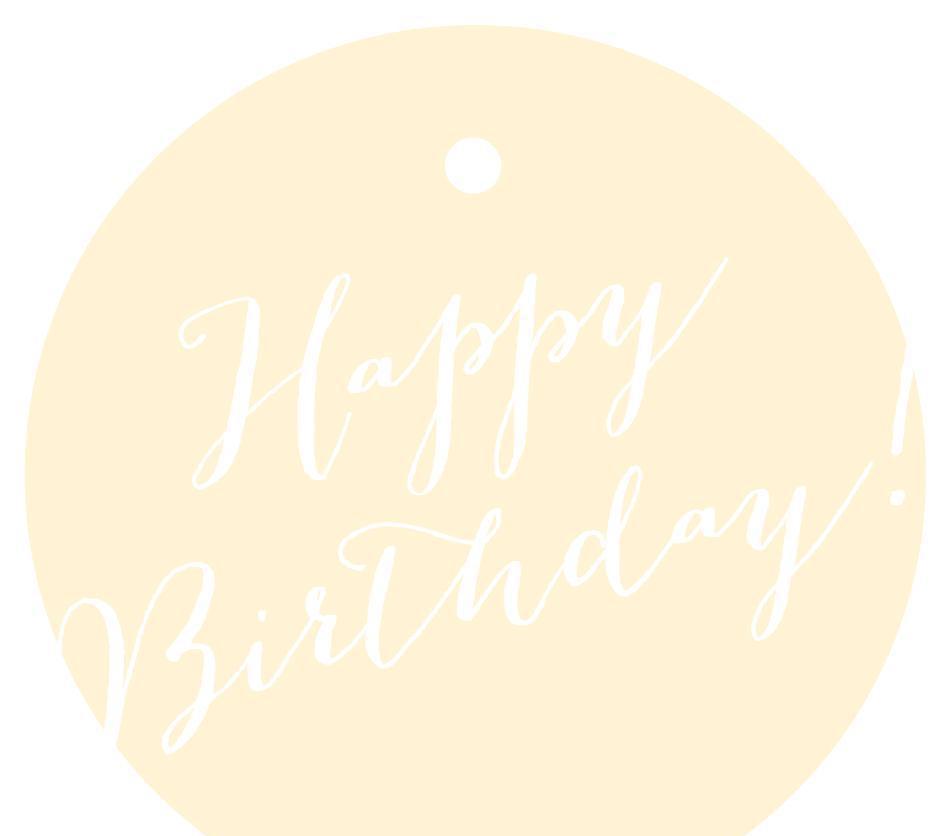 Happy Birthday! Circle Gift Tags, Whimsical Style-Set of 24-Andaz Press-Ivory-