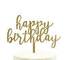 Happy Birthday Glitter Acrylic Cake Toppers-Set of 1-Andaz Press-Gold-