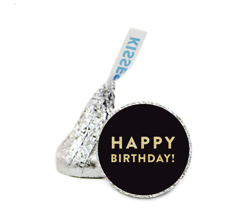 Happy Birthday! Gold Glitter Hershey's Kisses Stickers-Set of 216-Andaz Press-Fuchsia-
