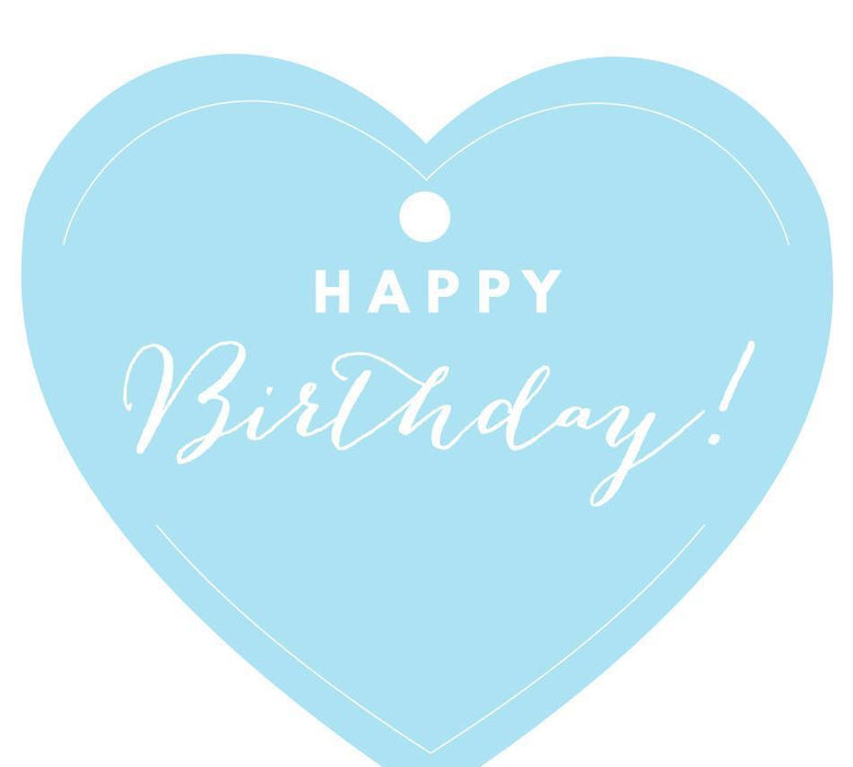 Happy Birthday! Heart Gift Tags, Chic Style-Set of 30-Andaz Press-Baby Blue-