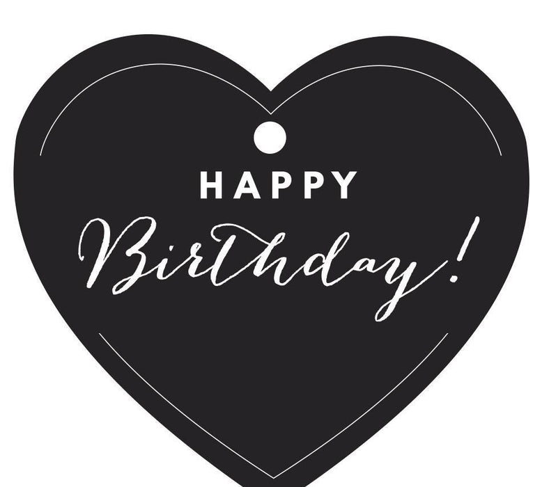 Happy Birthday! Heart Gift Tags, Chic Style-Set of 30-Andaz Press-Black-
