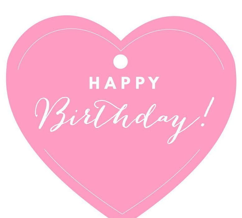 Happy Birthday! Heart Gift Tags, Chic Style-Set of 30-Andaz Press-Bubblegum Pink-