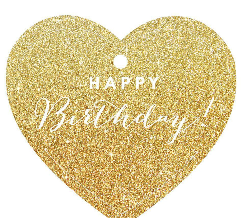 Happy Birthday! Heart Gift Tags, Chic Style-Set of 30-Andaz Press-Gold-
