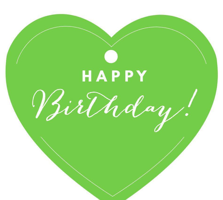 Happy Birthday! Heart Gift Tags, Chic Style-Set of 30-Andaz Press-Kiwi Green-