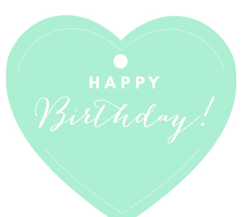 Happy Birthday! Heart Gift Tags, Chic Style-Set of 30-Andaz Press-Mint Green-
