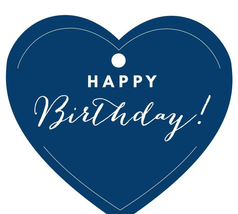 Happy Birthday! Heart Gift Tags, Chic Style-Set of 30-Andaz Press-Navy Blue-