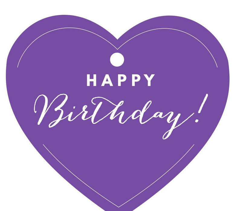 Happy Birthday! Heart Gift Tags, Chic Style-Set of 30-Andaz Press-Purple-