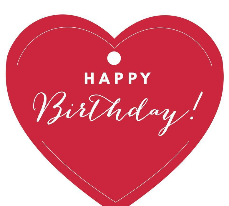 Happy Birthday! Heart Gift Tags, Chic Style-Set of 30-Andaz Press-Red-