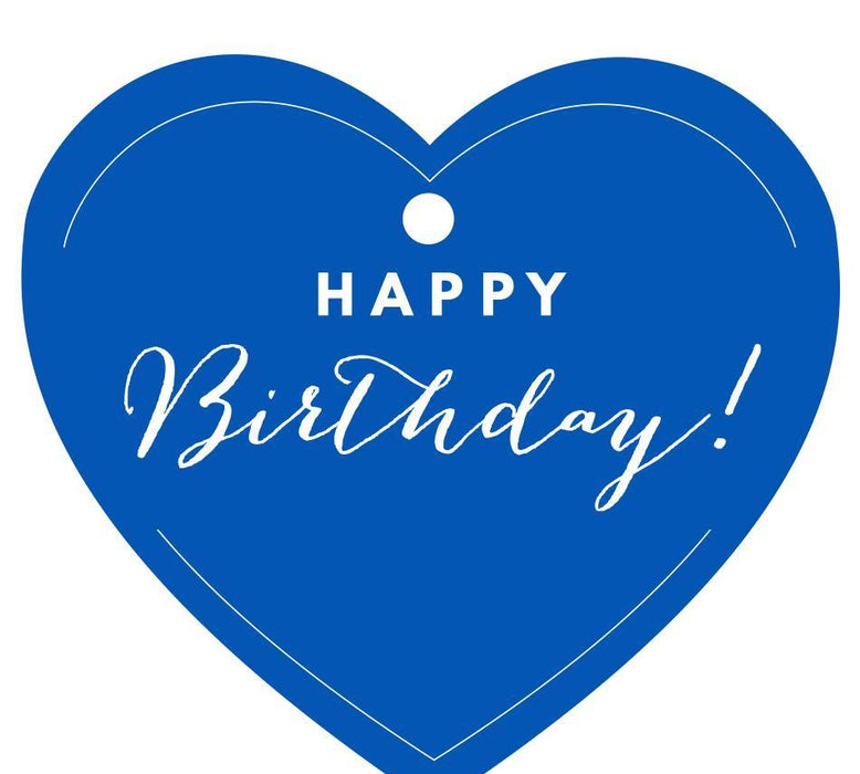 Happy Birthday! Heart Gift Tags, Chic Style-Set of 30-Andaz Press-Royal Blue-