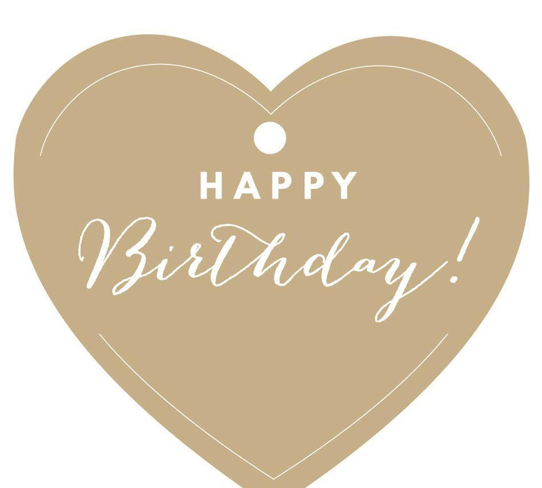 Happy Birthday! Heart Gift Tags, Chic Style-Set of 30-Andaz Press-Tan-