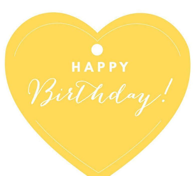 Happy Birthday! Heart Gift Tags, Chic Style-Set of 30-Andaz Press-Yellow-