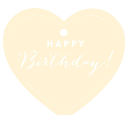 Happy Birthday! Heart Gift Tags, Chic Style-Set of 30-Andaz Press-Ivory-