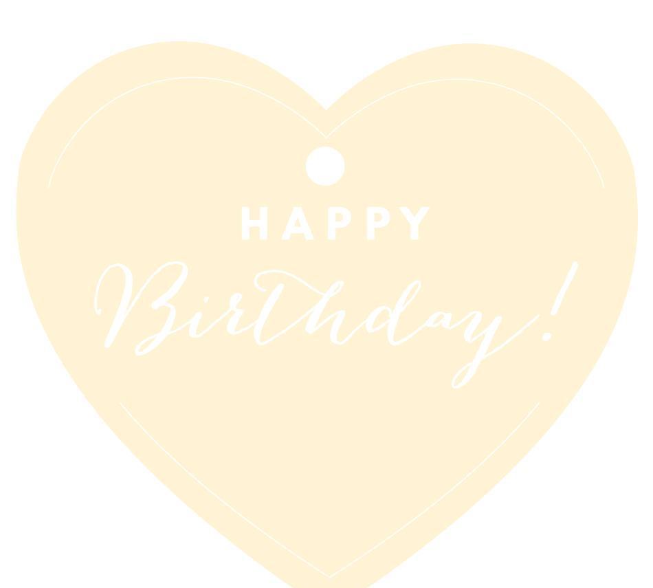 Happy Birthday! Heart Gift Tags, Chic Style-Set of 30-Andaz Press-Ivory-