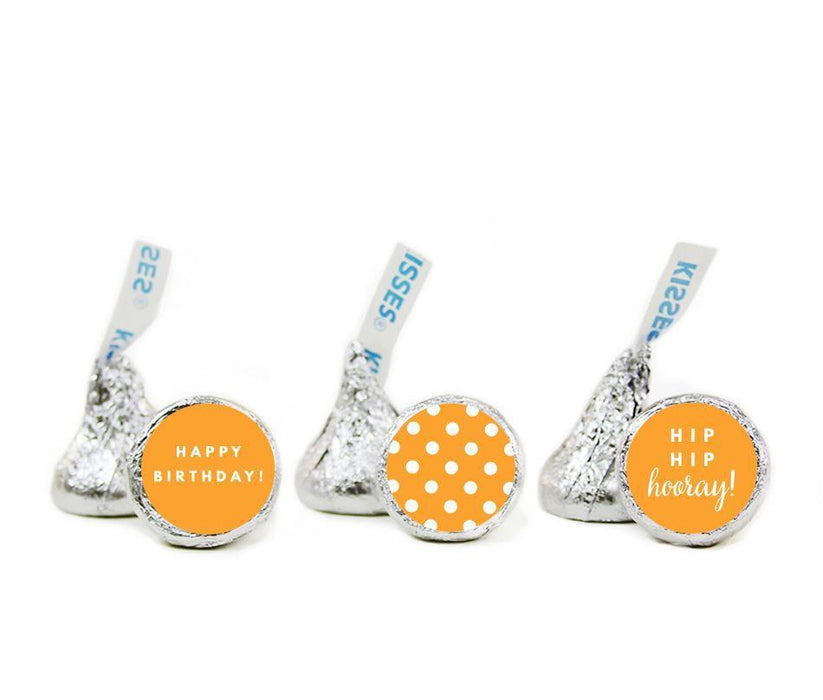 Happy Birthday Hershey's Kisses Stickers-Set of 216-Andaz Press-Orange-