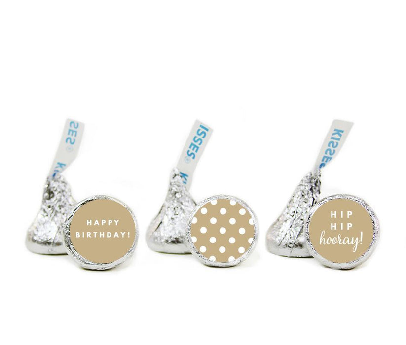 Happy Birthday Hershey's Kisses Stickers-Set of 216-Andaz Press-Tan-