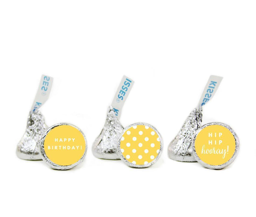 Happy Birthday Hershey's Kisses Stickers-Set of 216-Andaz Press-Yellow-