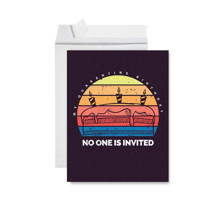 Happy Birthday Quarantine Jumbo Card for Social Distance Celebrations-Set of 1-Andaz Press-Happy Birthday In Quarantine, Caution Tape Design-