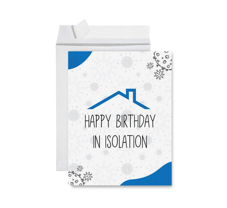 Happy Birthday Quarantine Jumbo Card for Social Distance Celebrations-Set of 1-Andaz Press-Happy Birthday In Quarantine, Caution Tape Design-