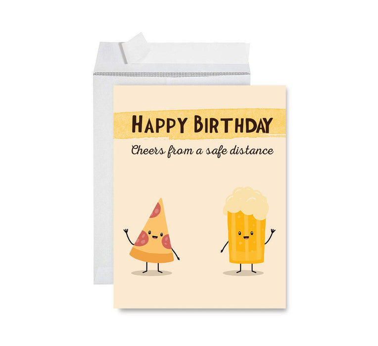 Happy Birthday Quarantine Jumbo Card for Social Distance Celebrations-Set of 1-Andaz Press-Happy Birthday In Quarantine, Caution Tape Design-