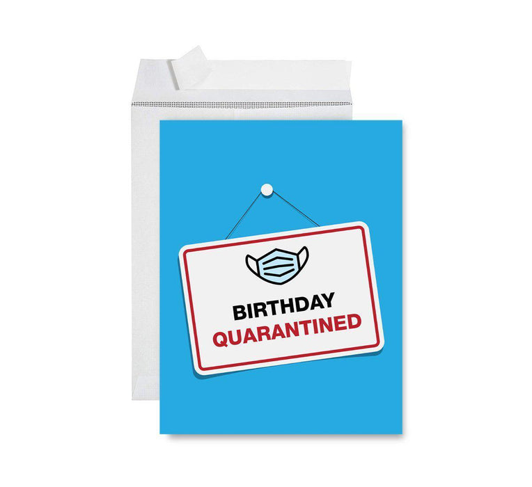 Happy Birthday Quarantine Jumbo Card for Social Distance Celebrations-Set of 1-Andaz Press-Birthday Quarantined Sign Design-
