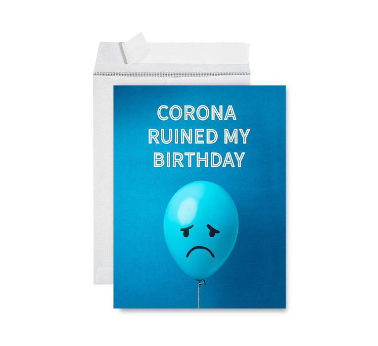 Happy Birthday Quarantine Jumbo Card for Social Distance Celebrations-Set of 1-Andaz Press-Corona Ruined By Birthday-