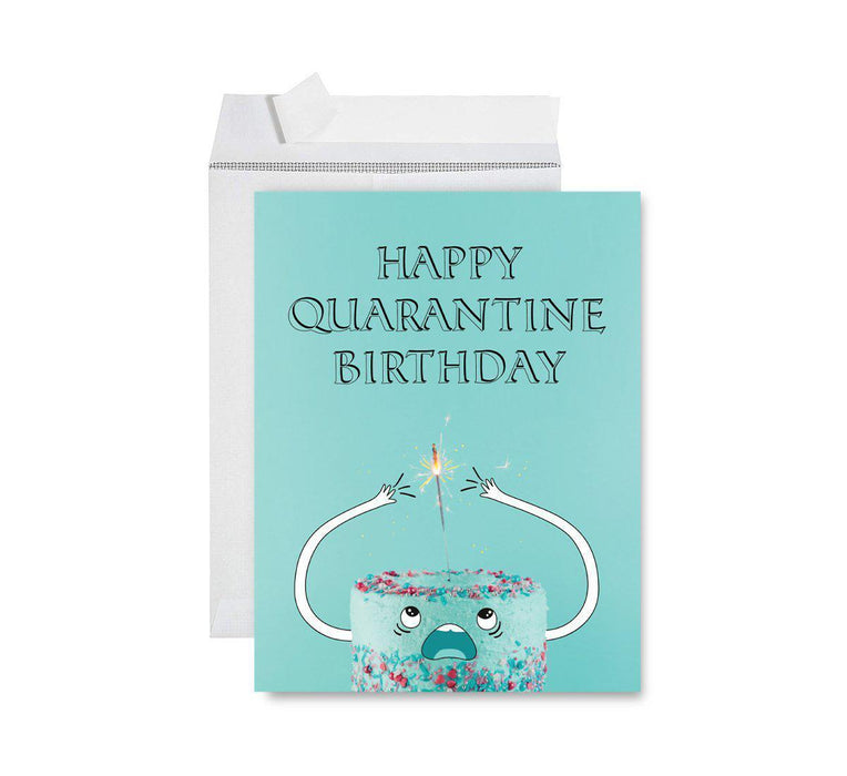 Happy Birthday Quarantine Jumbo Card for Social Distance Celebrations-Set of 1-Andaz Press-Happy Quarantine Birthday Sparklers-