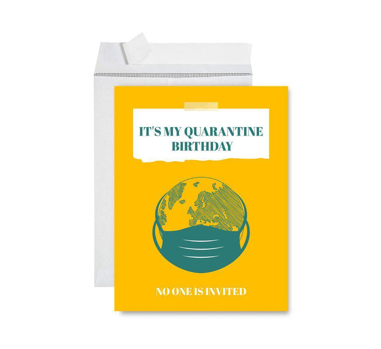 Happy Birthday Quarantine Jumbo Card for Social Distance Celebrations-Set of 1-Andaz Press-It's My Quarantine Birthday-