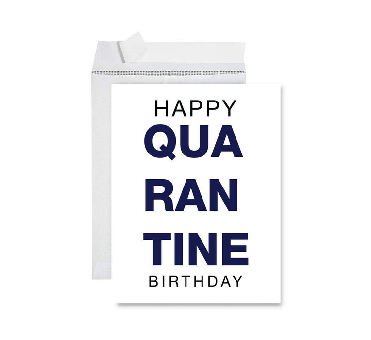 Happy Birthday Quarantine Jumbo Card for Social Distance Celebrations-Set of 1-Andaz Press-Jumbo Happy Quarantine Birthday-