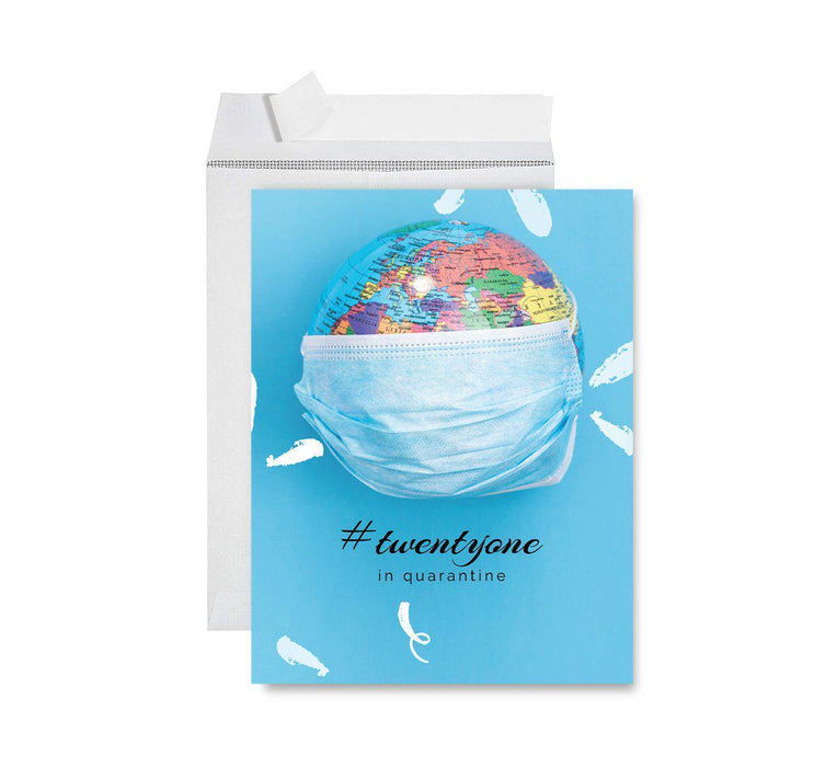 Happy Birthday Quarantine Jumbo Card for Social Distance Celebrations-Set of 1-Andaz Press-#TwentyOne In Quarantine-