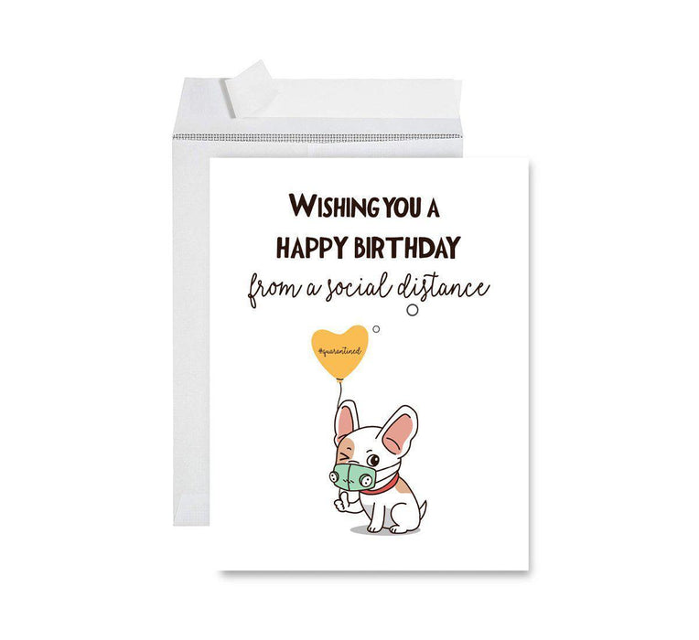 Happy Birthday Quarantine Jumbo Card for Social Distance Celebrations-Set of 1-Andaz Press-Wishing You a Happy Birthday From A Social Distance-