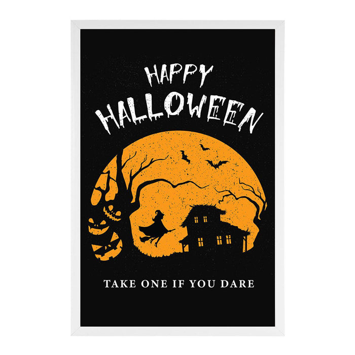 Happy Halloween Candy Sign Please Take One Sign Trick Or Treat Sign Halloween-Set of 1-Andaz Press-Bats and Jack O Lanterns-