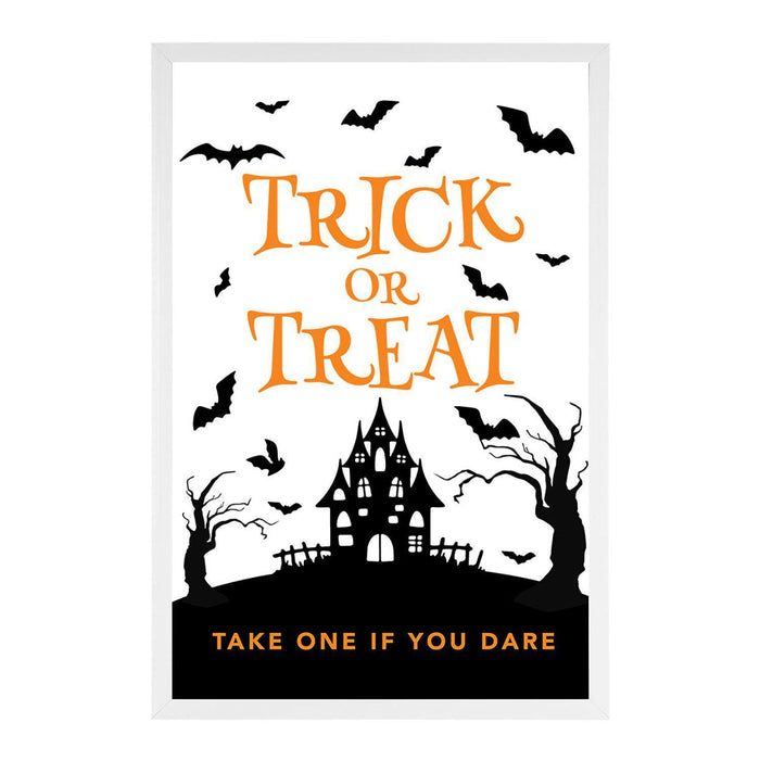 Happy Halloween Candy Sign Please Take One Sign Trick Or Treat Sign Halloween-Set of 1-Andaz Press-Bats and Jack O Lanterns-