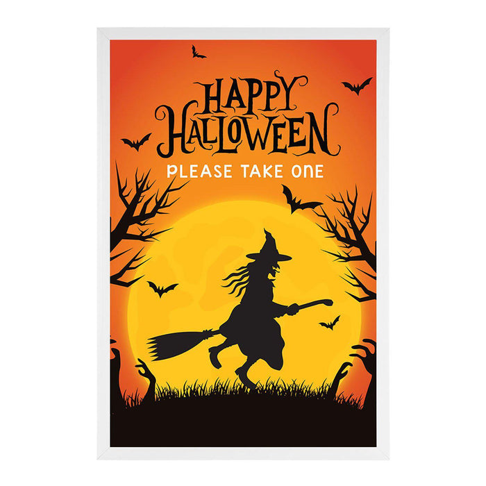 Happy Halloween Candy Sign Please Take One Sign Trick Or Treat Sign Halloween-Set of 1-Andaz Press-Bats and Jack O Lanterns-