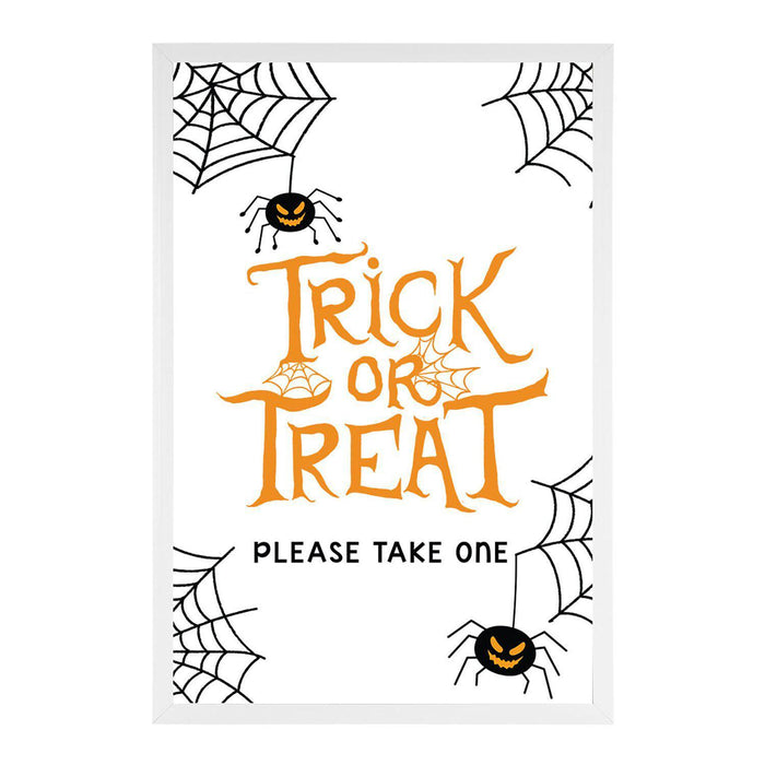 Happy Halloween Candy Sign Please Take One Sign Trick Or Treat Sign Halloween-Set of 1-Andaz Press-Bats and Jack O Lanterns-