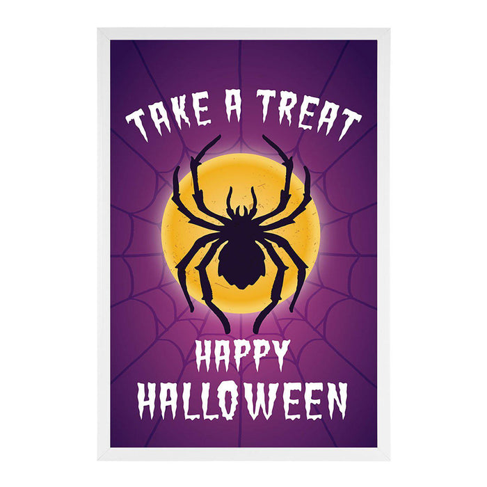 Happy Halloween Candy Sign Please Take One Sign Trick Or Treat Sign Halloween-Set of 1-Andaz Press-Bats and Jack O Lanterns-