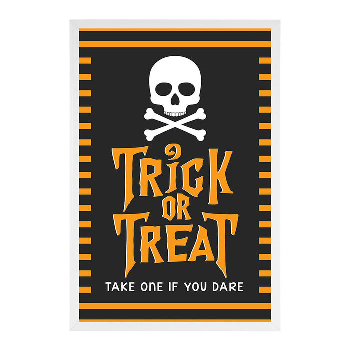 Happy Halloween Candy Sign Please Take One Sign Trick Or Treat Sign Halloween-Set of 1-Andaz Press-Bats and Jack O Lanterns-