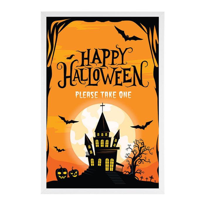 Happy Halloween Candy Sign Please Take One Sign Trick Or Treat Sign Halloween-Set of 1-Andaz Press-Happy Halloween Haunted House-